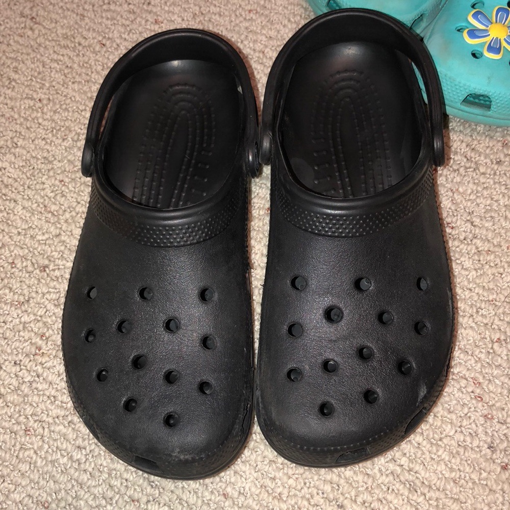 All black never worn crocs